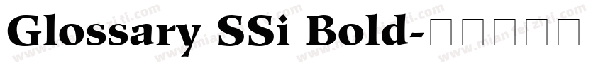 Glossary SSi Bold字体转换